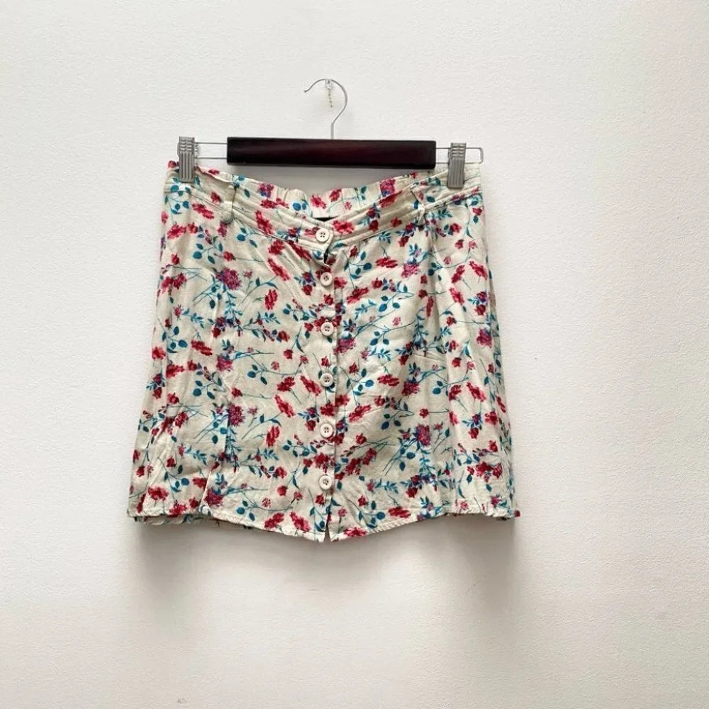 Vintage - Y2K Style Floral  Mini Skirt